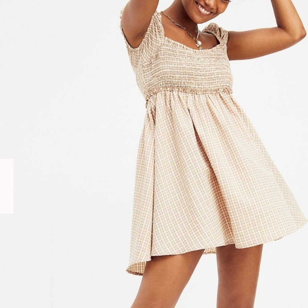 Free People Daphne Novelty Plaid Mini Dress